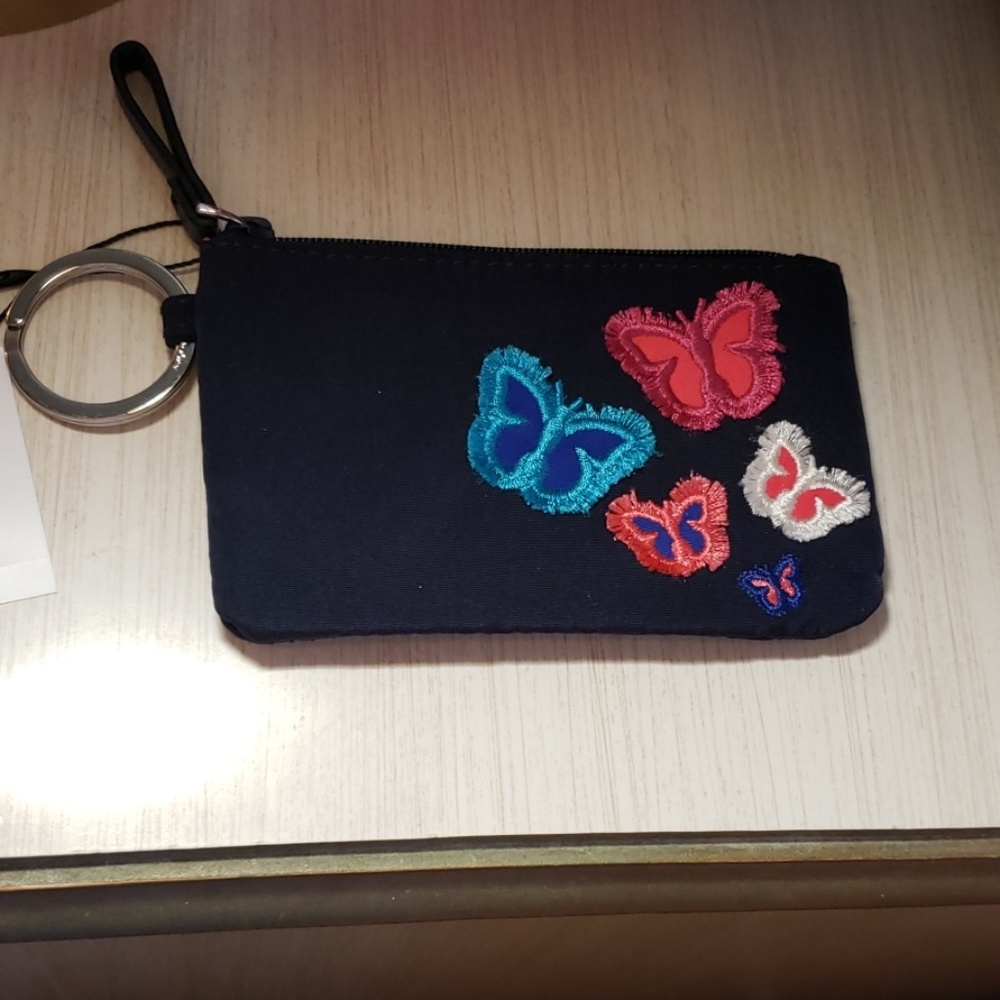 Iconic Zip ID Case with Butterfly Patten